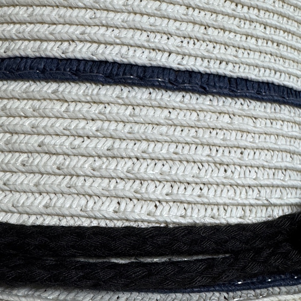 Tommy Bahama Striped White and Navy/Black Sun Hat NWOT - Picture 5 of 9